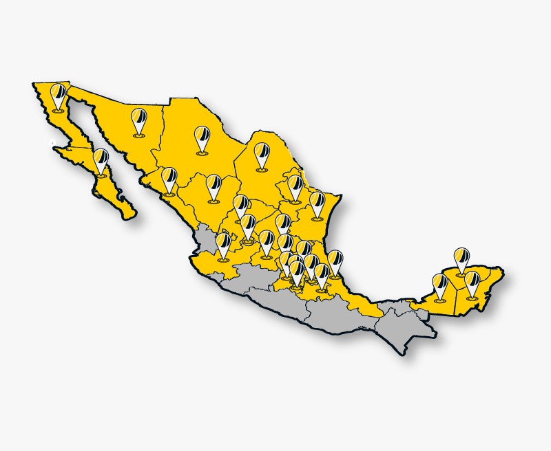 NHEOX mapa presencia en México